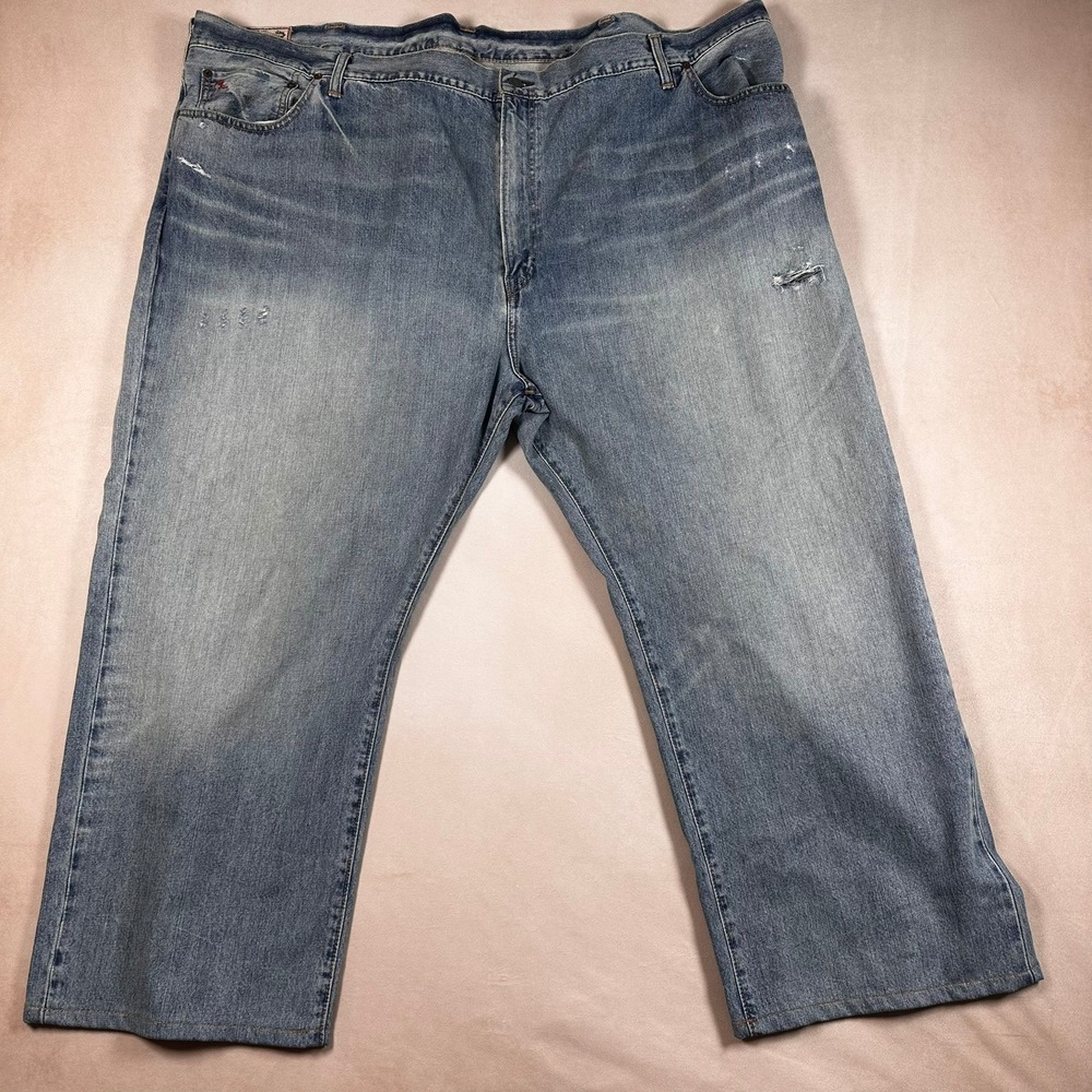 Vintage Polo Ralph Lauren Jeans Mens 54x28 Authentic Dungarees Y2K Denim Light